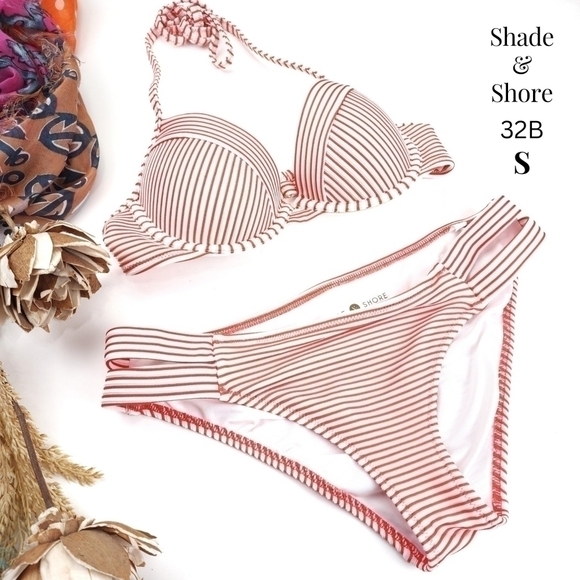 Shade & Shore Other - New Shade & Shore st Stripe Two Piece Swimsuit 32b Sz S